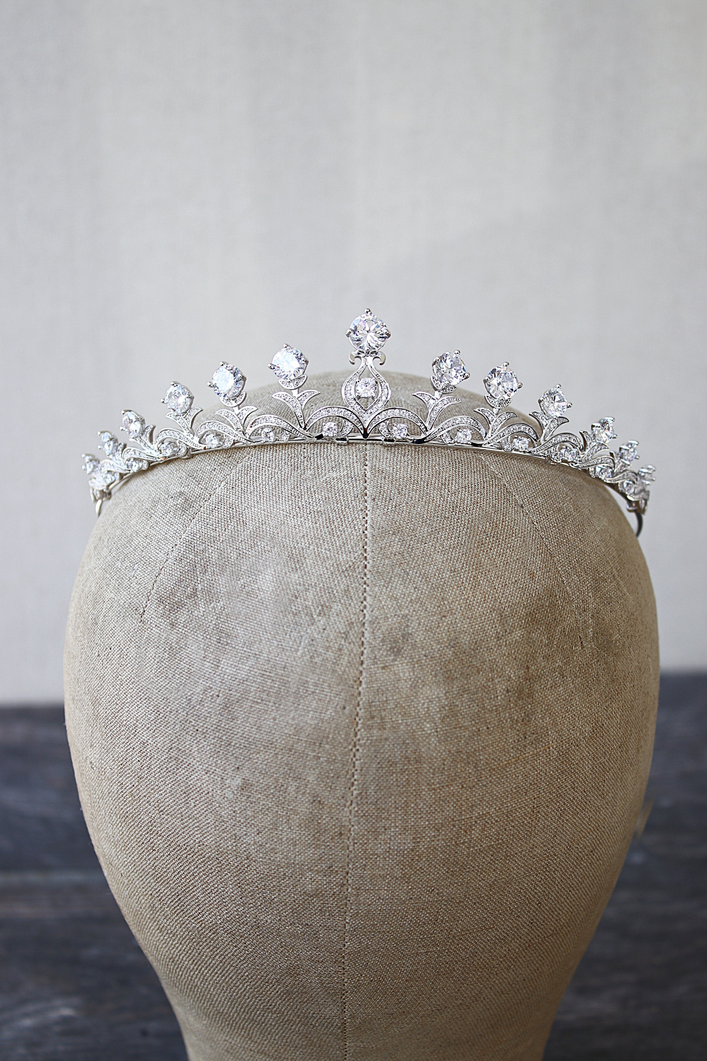 KIMBERLY Simulated Diamond Bridal Tiara - Elegant Crystal Wedding Crown for Bride, Bridesmaid & Prom | Perfect for Weddings, Pageants & Special Occasions