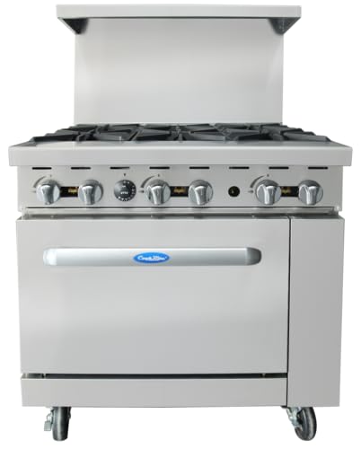 Atosa AGR-6B-LP 36-Inch Commercial Gas Range with 6 Burners & Standard Oven - Propane Gas Powered for Restaurants, Catering & Commercial Kitchens