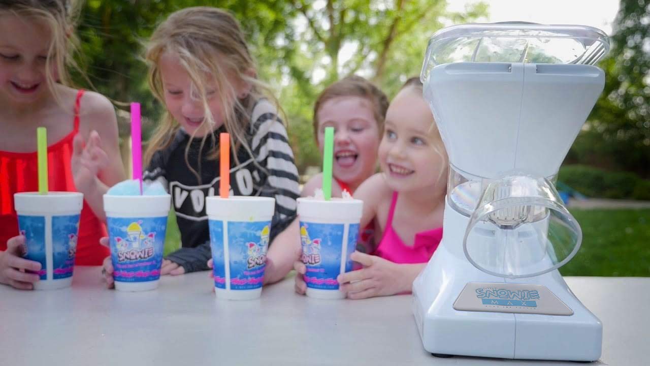 SNOWIE - Little Snowie Max Snow Cone Machine - Premium Shaved Ice Maker with 6 Flavor Syrup Sticks, White | Perfect for Summer Parties, Kids Treats & Backyard Events