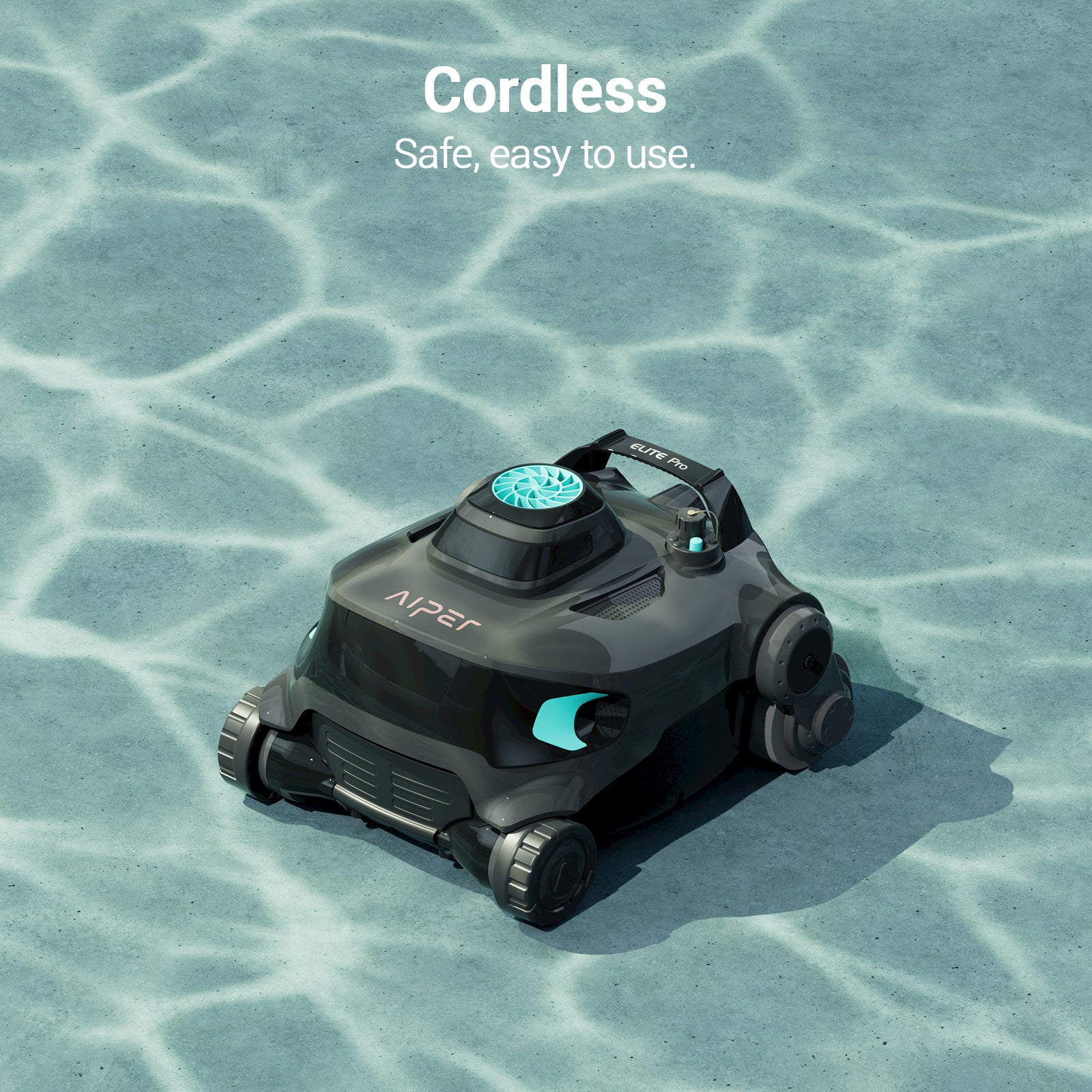 Aiper Elite Pro Cordless Robotic Pool Cleaner - Automatic Wall Climbing Pool Vacuum for Inground & Above Ground Pools - Gray - Perfect for Weekly Pool Maintenance & Debris Removal