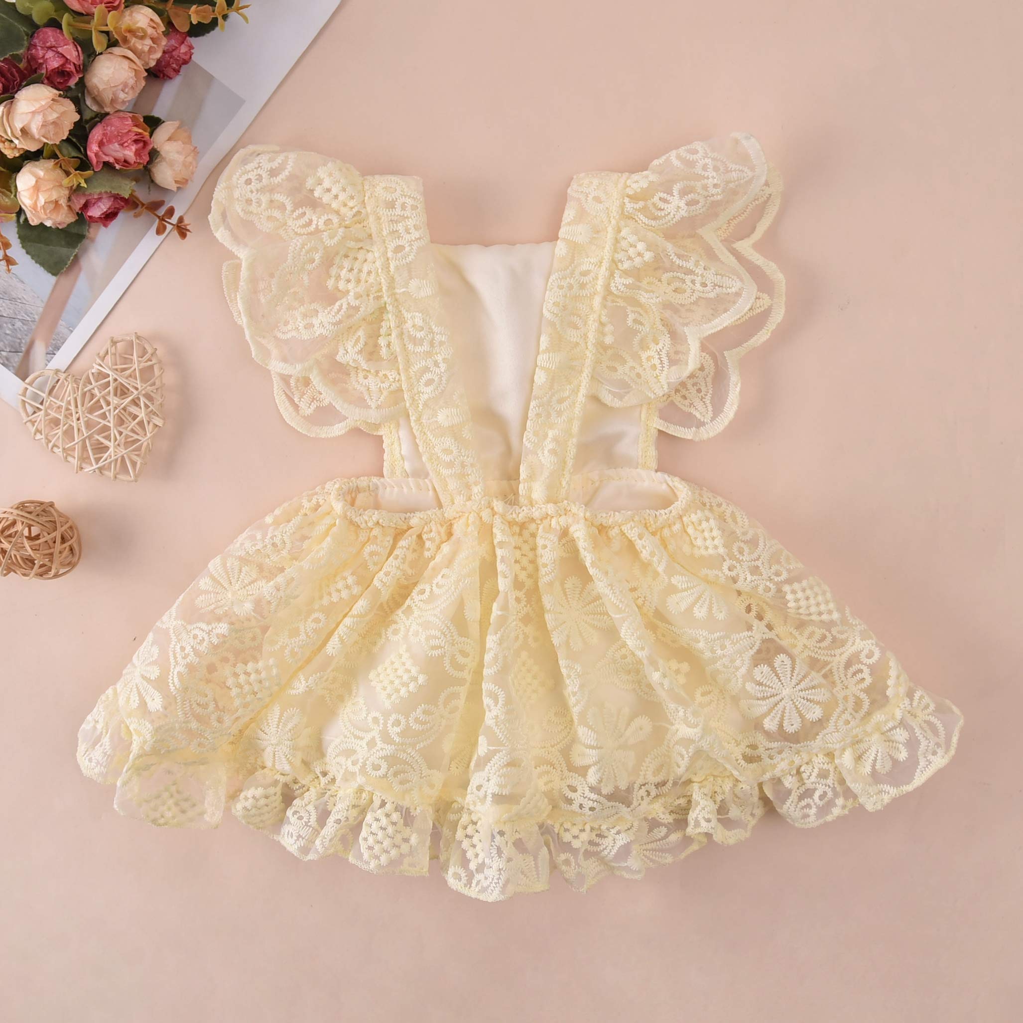Baby Girl Lace Princess Dress - White Tulle Party Wedding Summer Outfit for Special Occasions & Photo Shoots