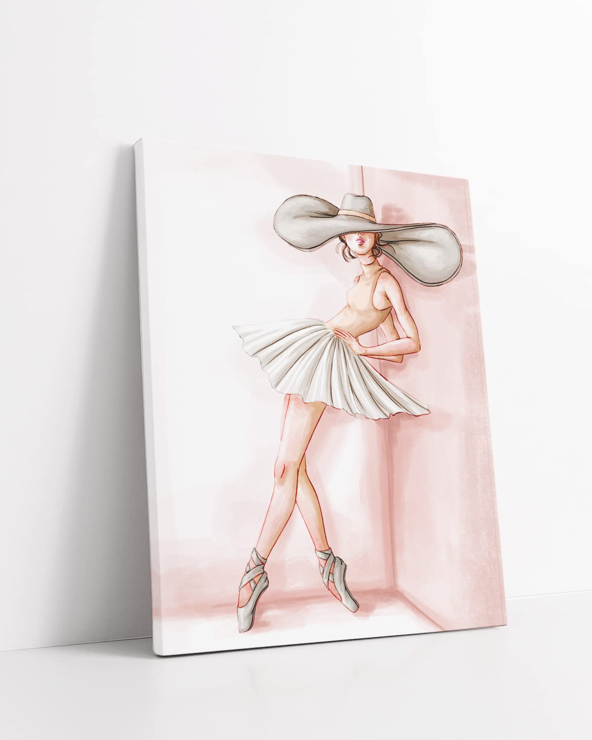 Govivo Ballerina Canvas Wall Art for Girls - Pink Ballet Room Decor, Teen Bedroom & Dorm Wall Hanging - 32x40 Inch Ready-to-Hang Painting for Dance Lovers | Perfect for Bedroom, Nursery, Dance Studio & Gift Giving