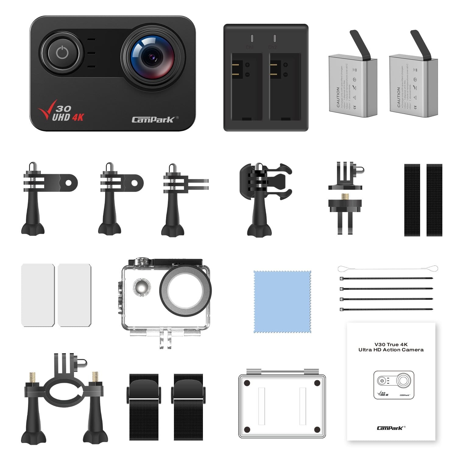 Campark V30 4K Action Camera - 20MP, EIS, Touch Screen, WiFi - Perfect for Vlogging, Sports, and Outdoor Adventures