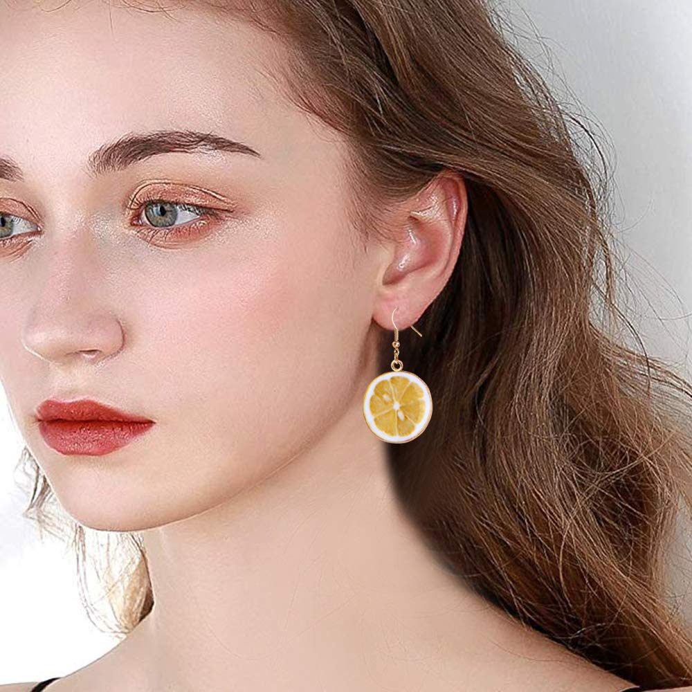 D.Rosse 4 Pairs Assorted Fruit Earrings for Women - Cherry, Strawberry, Watermelon Dangle Drop Earrings Set | Cute & Stylish Jewelry for Casual Wear, Parties, and Gifts