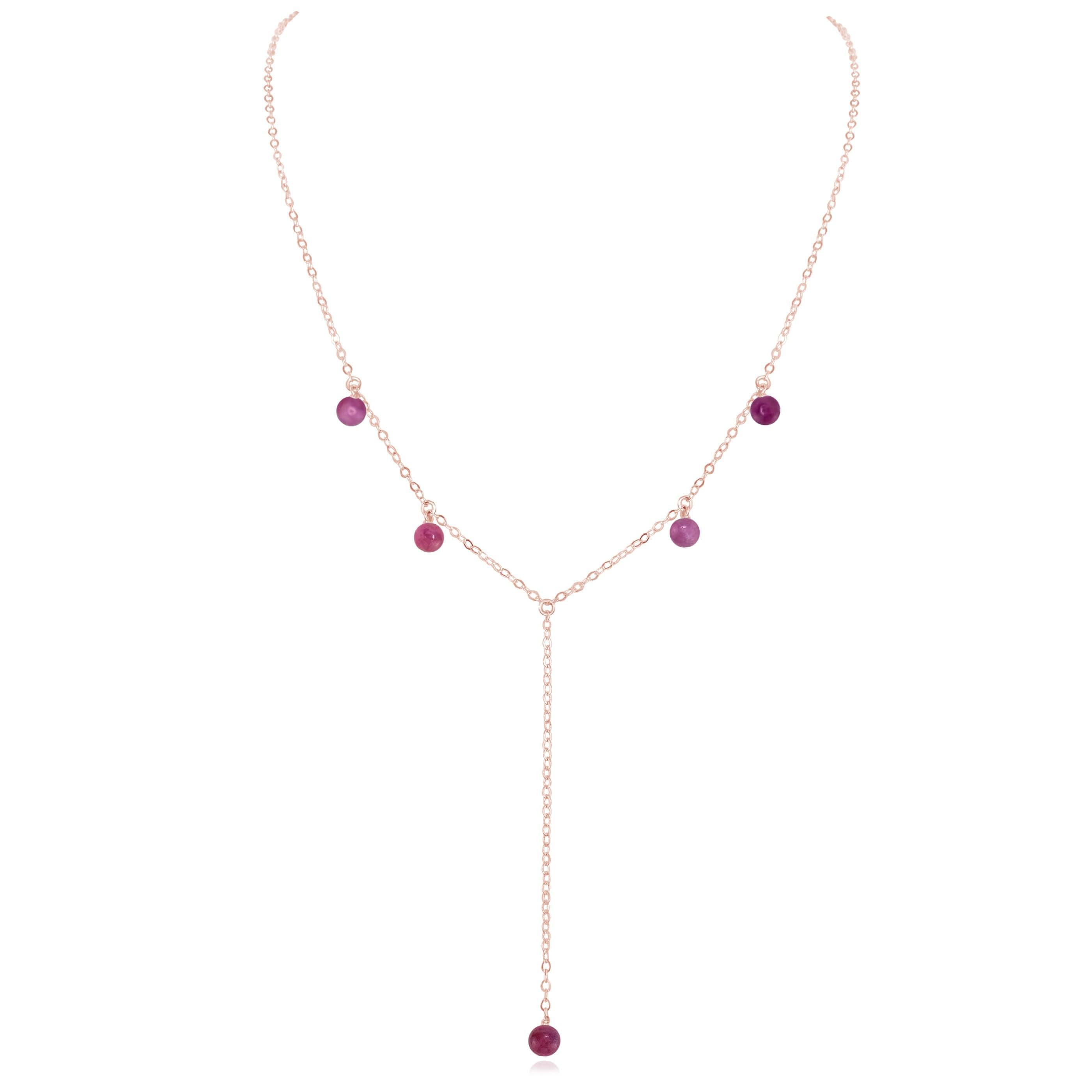 Ruby Boho Lariat Necklace - Handmade Bohemian Long Layered Necklace for Women | Perfect for Festivals, Weddings & Everyday Boho Chic Style