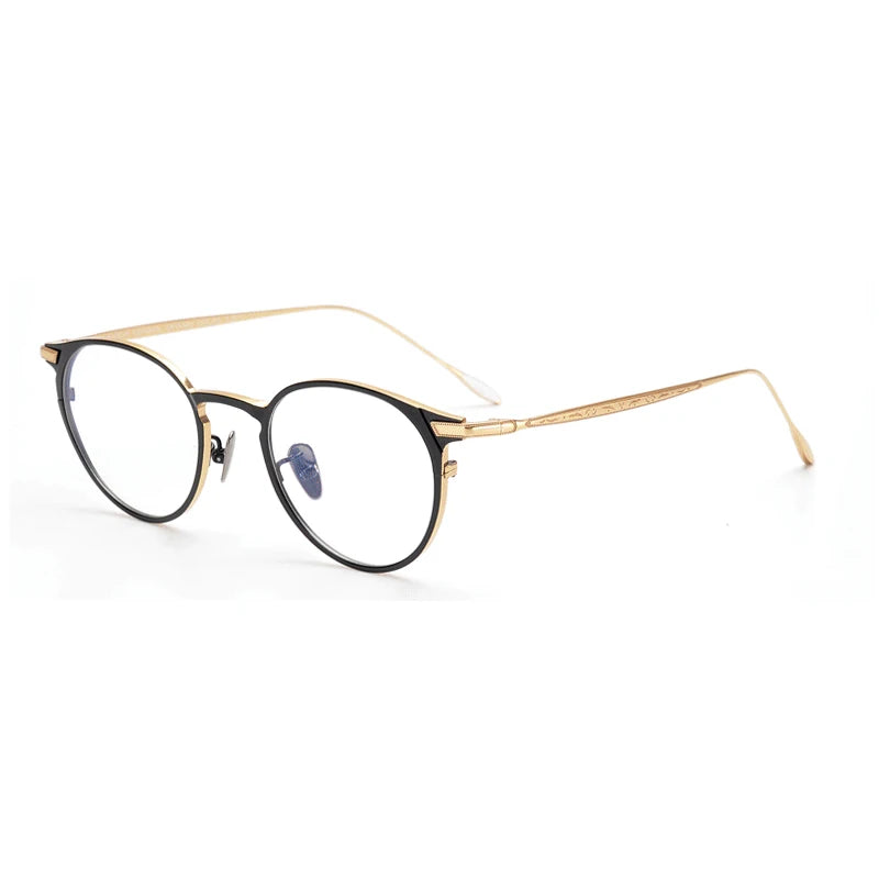 Aimee Unisex Full Rim Round Titanium Eyeglasses 21061 - Lightweight & Durable Frame for Men & Women - Perfect for Reading, Work & Everyday Use