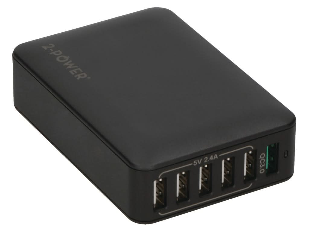 2-Port Multi USB Charging Station - 10A Max Fast Charger for iPhone, Android, Tablets - Perfect for Home, Office & Travel