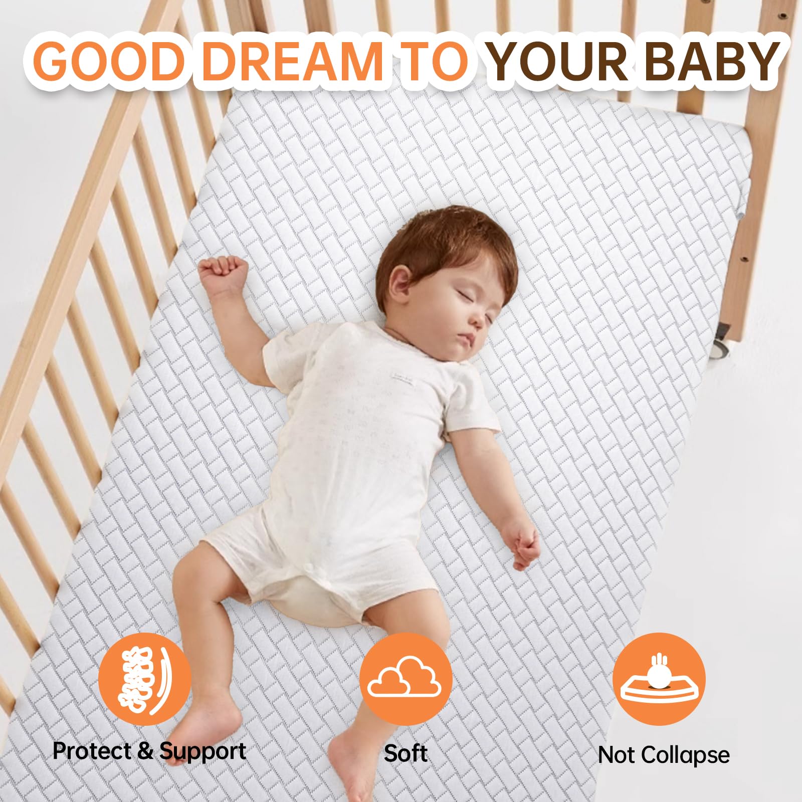 Breathable Memory Foam Pack N Play Mattress for Toddlers - 38