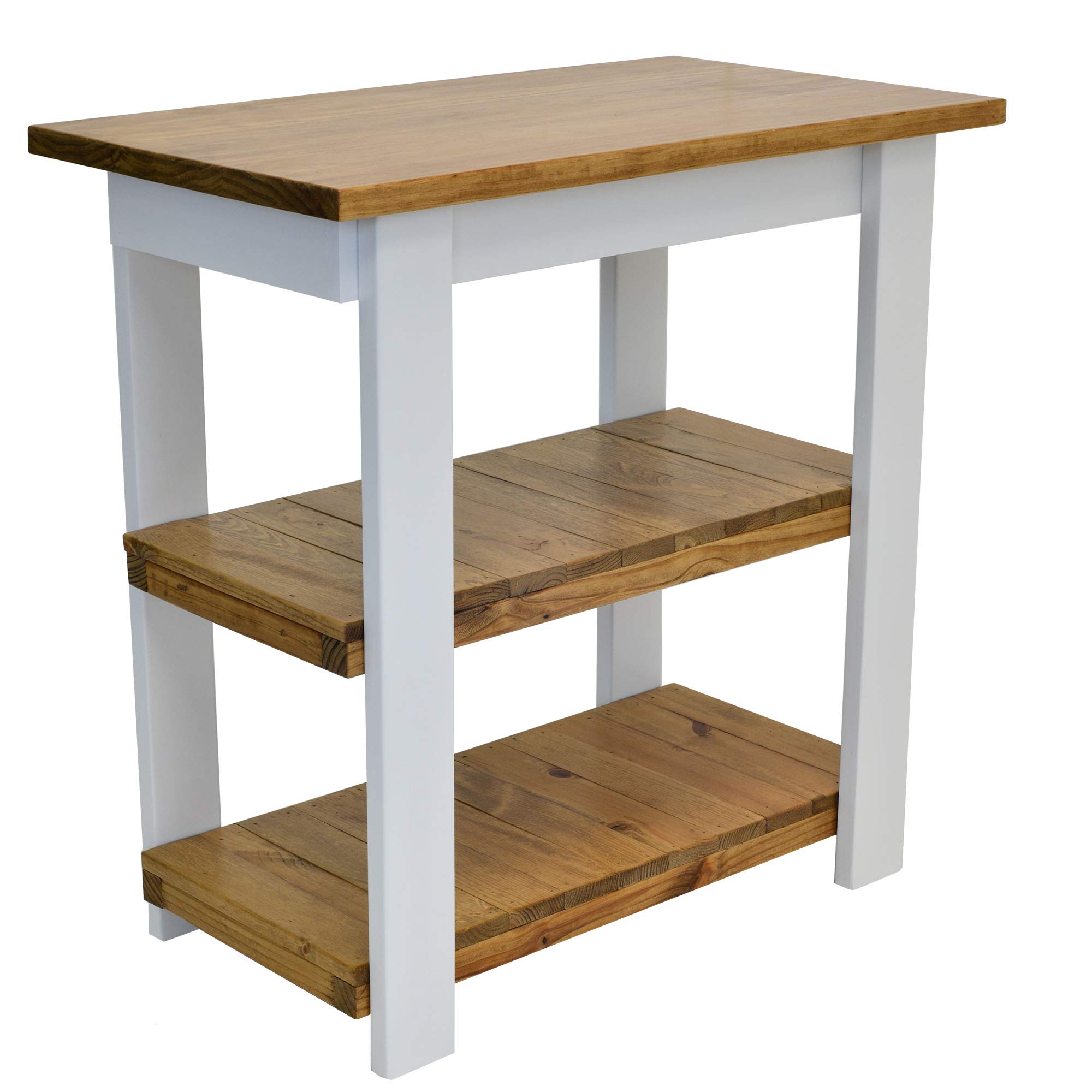 Golden Oak and White Kitchen Island with Storage - 60 Inch Farmhouse Style Kitchen Cart for Small Spaces - Perfect for Meal Prep, Dining, and Extra Counter Space
