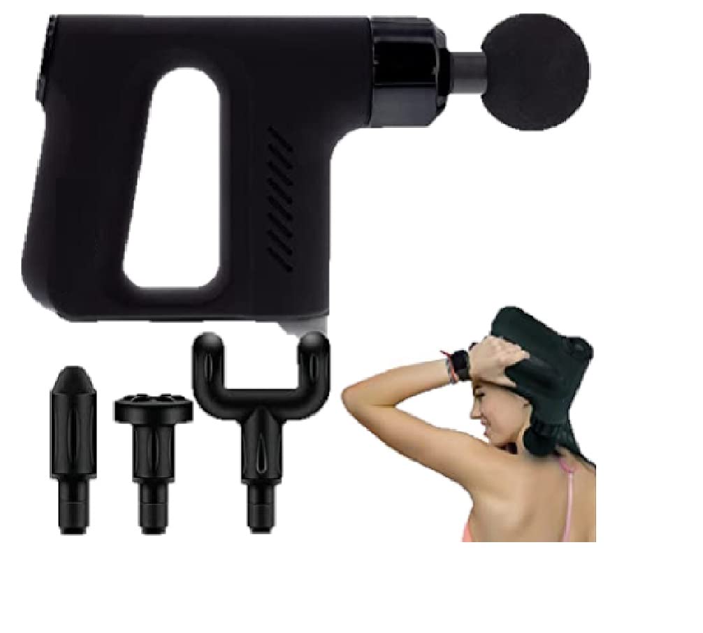 NV-07021 Compact Power Percussion Massager - Portable Deep Tissue Muscle Relief for Back, Neck & Shoulders - Perfect for Home, Office & Travel Use (Black)