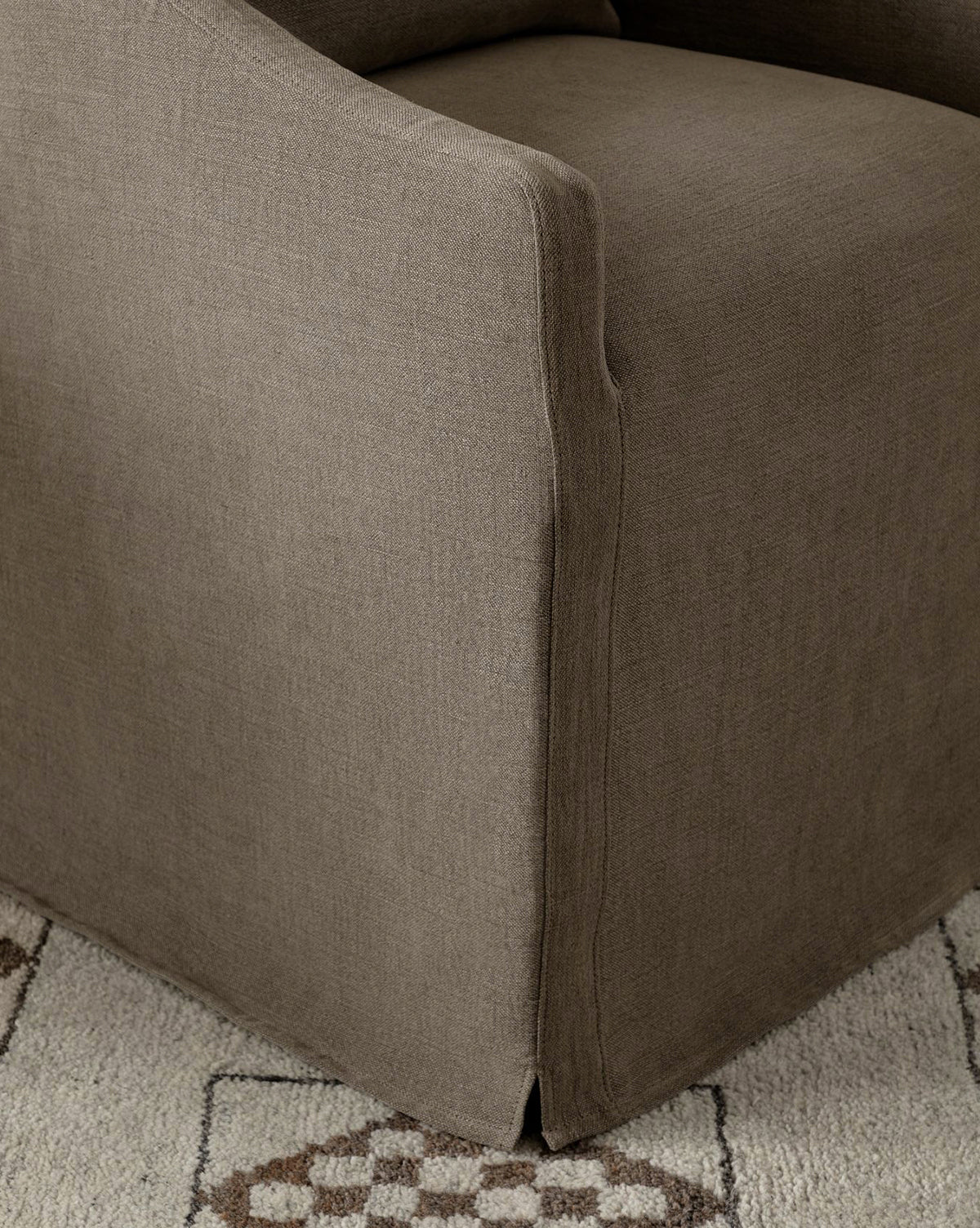 Olivier Slipcover Dining Arm Chair - Washable Fabric Upholstered Seat - Perfect for Kitchen, Dining Room, and Home Office - Comfortable & Stylish Furniture for Everyday Use