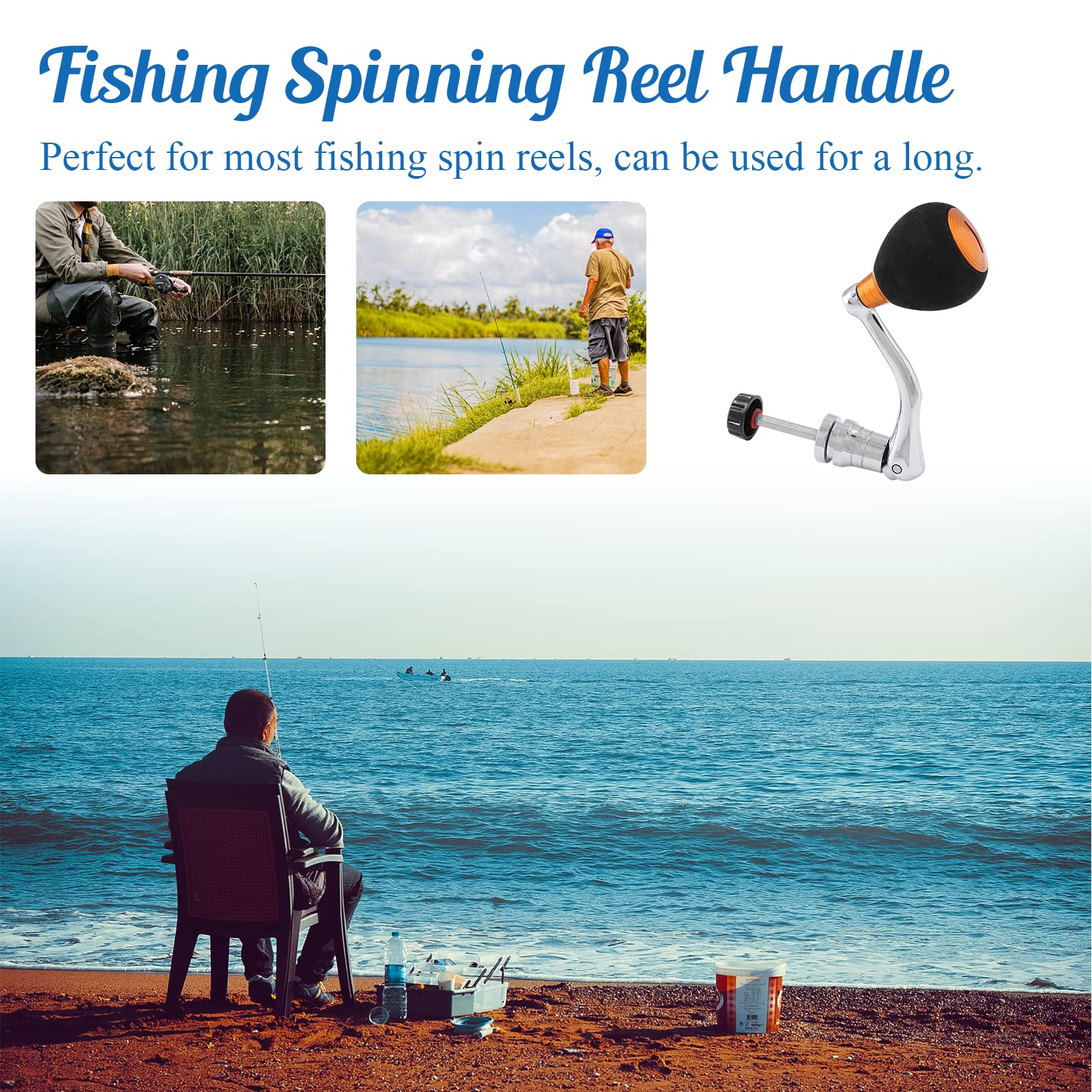 Premium Fishing Spinning Reel Handle - Lightweight Aluminum Alloy with Ergonomic Design for Smooth Casting - Ideal for Freshwater & Saltwater Fishing, Kayak Fishing, and Shoreline Angling