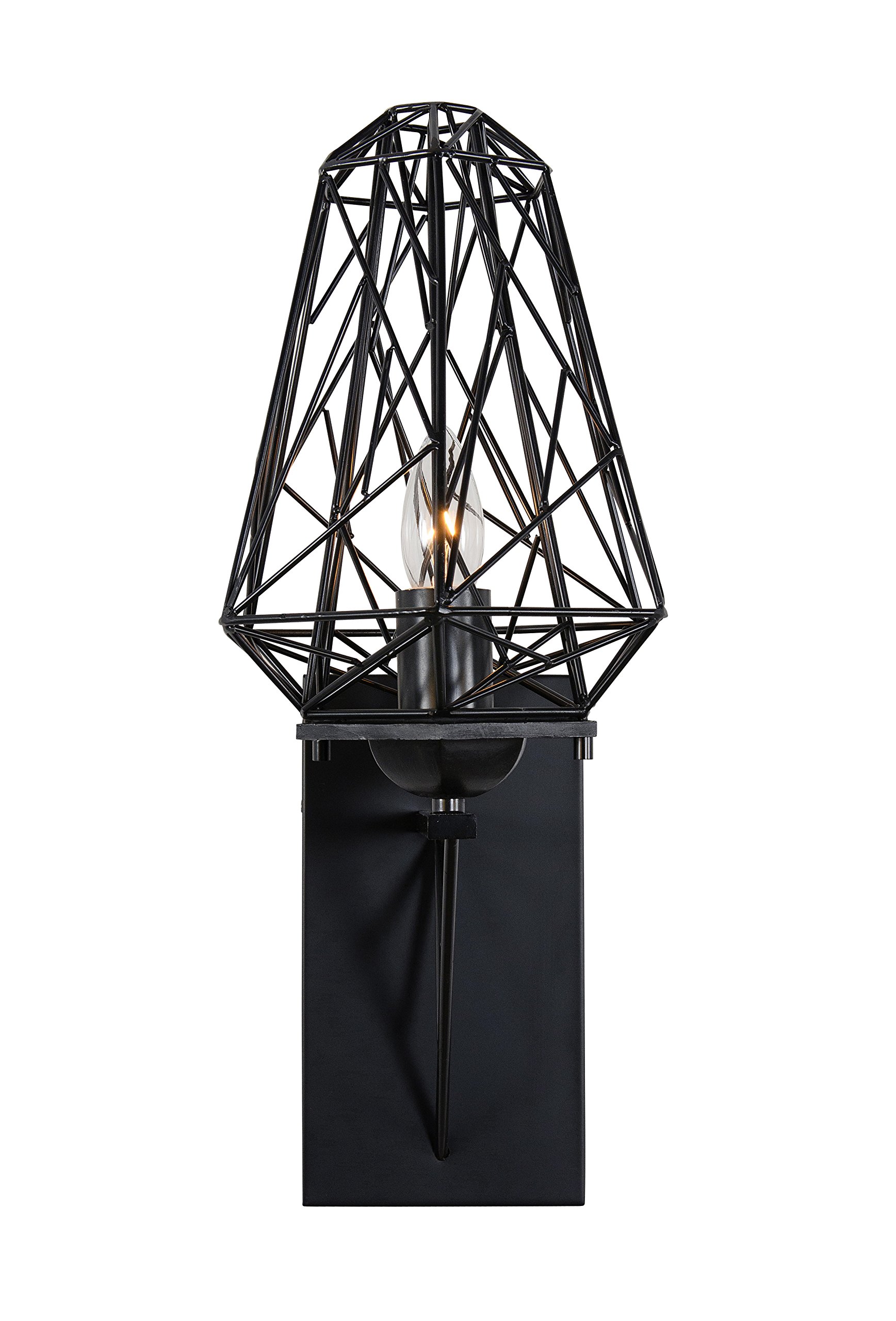 Wright Stuff 1-Light Wall Sconce with Black Finish - Modern Wall Light Fixture for Bedroom, Living Room & Hallway Lighting