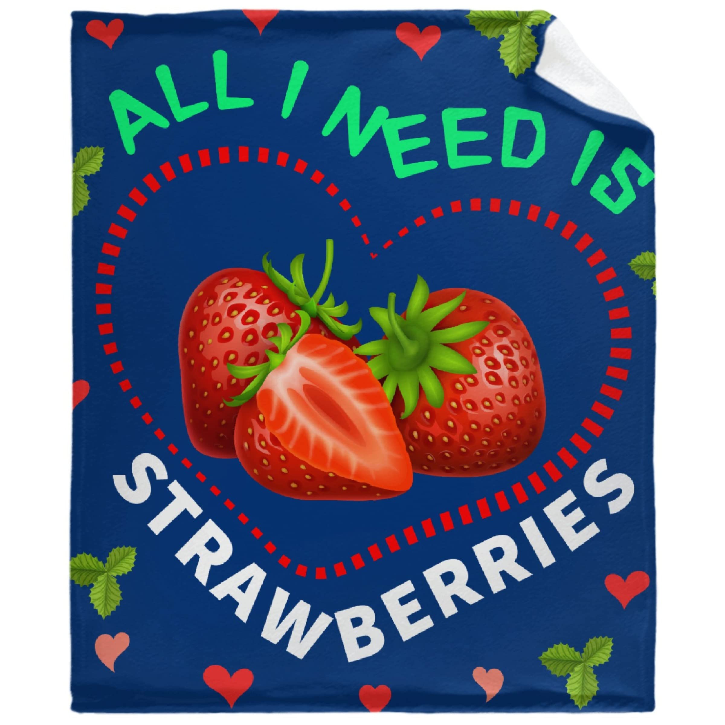 Sumedha Funny Strawberry Throw Blanket - Lightweight Super Soft Flannel Blanket for Couch, Bed, Sofa & Chairs - 120x90 Inch Large Cozy Blanket Gift for Women, Men, Teens - Perfect for Movie Nights, Picnics & Dorm Room Decor
