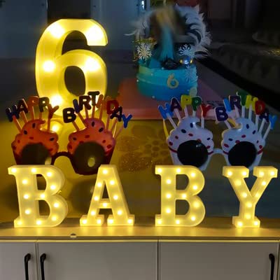 Large LED Light Up Numbers 5 - Decorative Lighted Sign for Night Light, Wedding, Birthday Party, Christmas & Home Bar Decor - Perfect for Indoor & Outdoor Events
