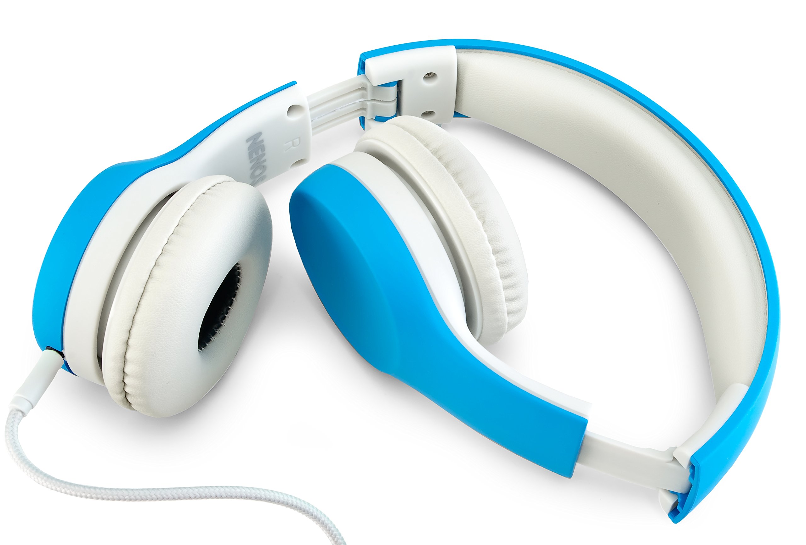 **Kids Volume Limited Headphones - Over Ear Foldable Headphones for Children, Safe & Comfortable (Blue) - Perfect for Online Learning, Gaming & Travel**