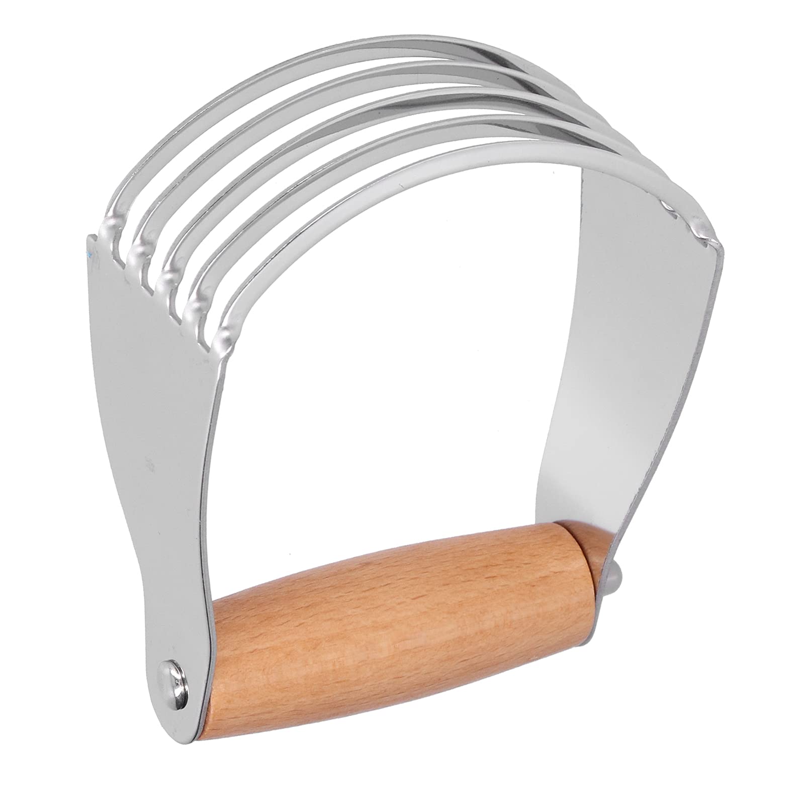 Professional Pastry Blender with Strong Thick Blade - Wood & Blue Dough Cutter for Baking Pies, Biscuits & Pastries - Ergonomic Soft Handle Fits All Hand Sizes - Perfect for Home Bakers & Professional Chefs (Ideal for Mixing Dough, Cutting Butter into Flour, and Creating Flaky Pastry Textures)