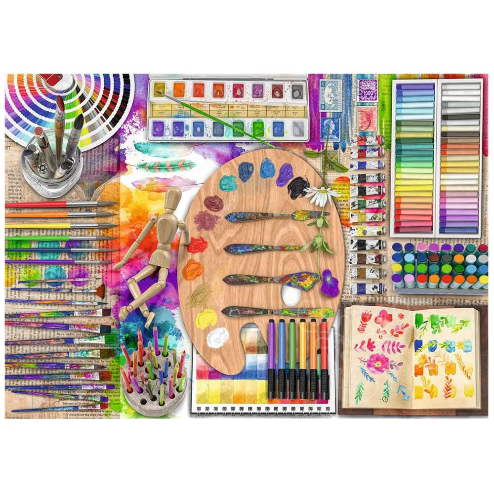 Professional Artist Palette PZ500 LF - Premium Painting Palette for Acrylic, Oil & Watercolor - Perfect for Studio, Classroom & Outdoor Painting