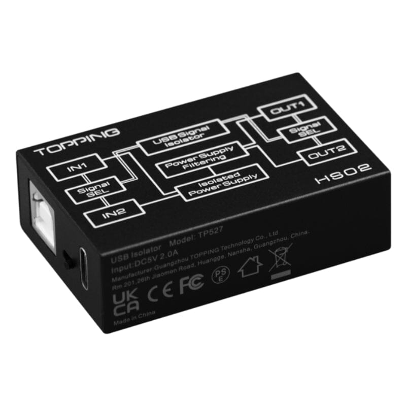 TOPPING HS02 USB 2.0 Audio Isolator - High Performance, Low Latency, Wide Compatibility for Professional Studio Recording & Home Audio Systems