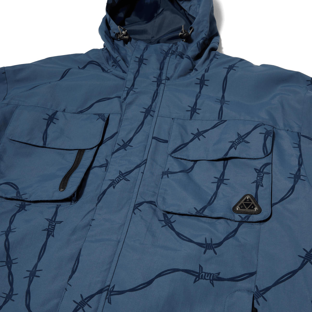 HUF Reservoir Jacket - Men's Waterproof Windbreaker, Oil Blue Color - Perfect for Outdoor Activities, Hiking, and Casual Wear