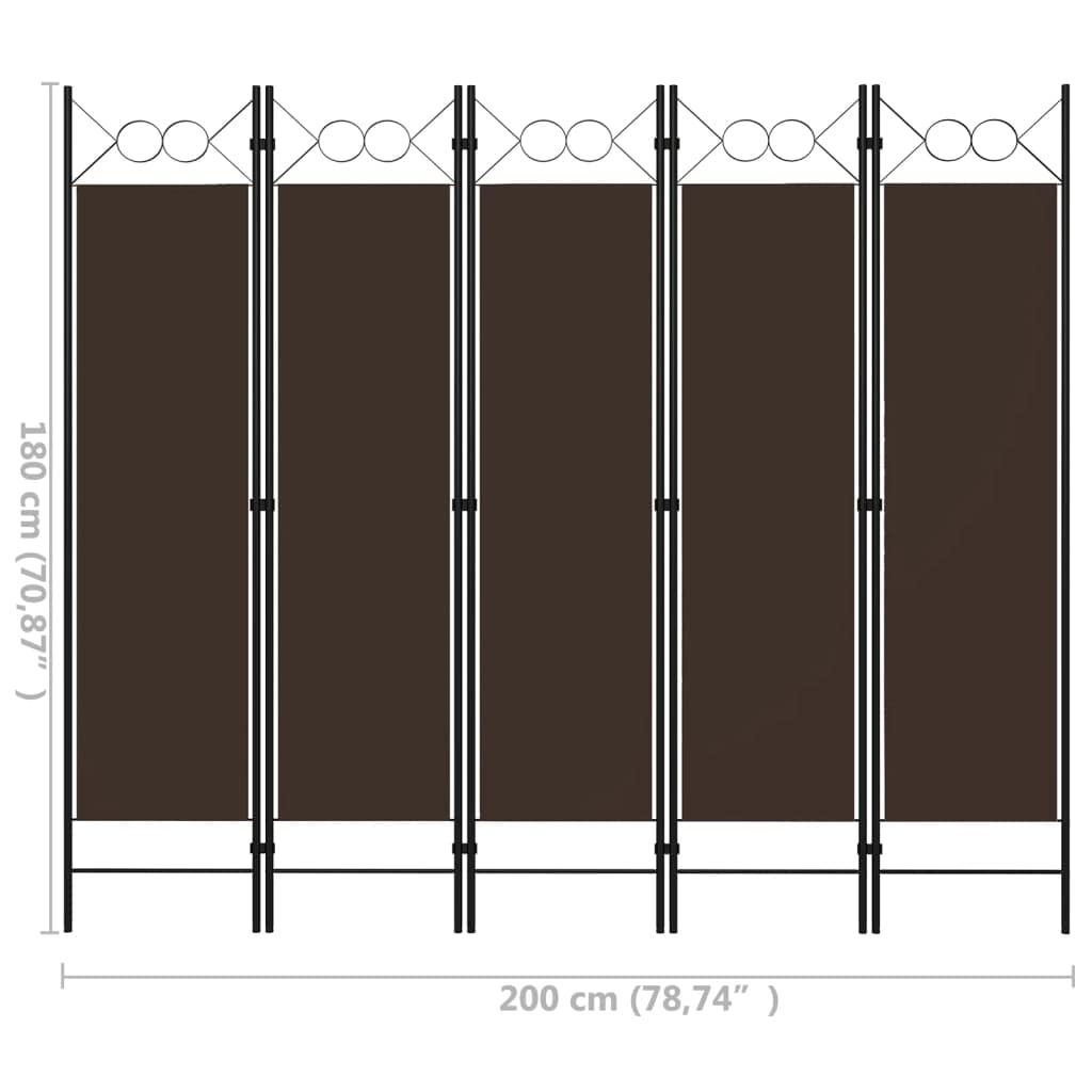 SKM 5-Panel Folding Room Divider Screen - 78.7