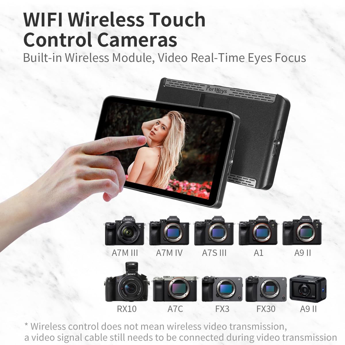 Portkeys LH7P 7 Inch Touch Screen Camera Monitor - 1920x1080 Full HD, Wireless Control, Compatible with Sony Cameras | Perfect for Filmmaking, Vlogging & Professional Video Production