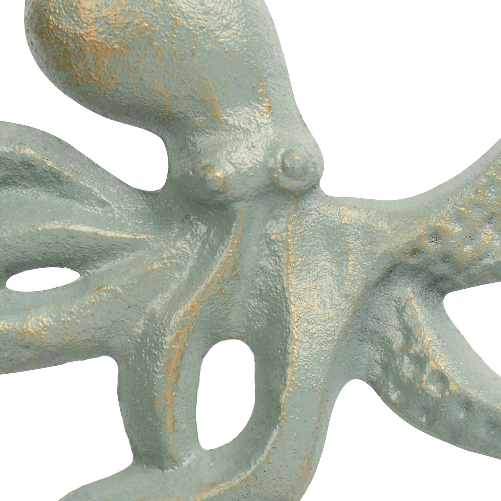Rustic Octopus Wall Hooks - 6-Arm Decorative Key Holder for Coats, Towels & Hanging Storage (Gold Green) | Perfect for Entryway, Bathroom & Farmhouse Decor