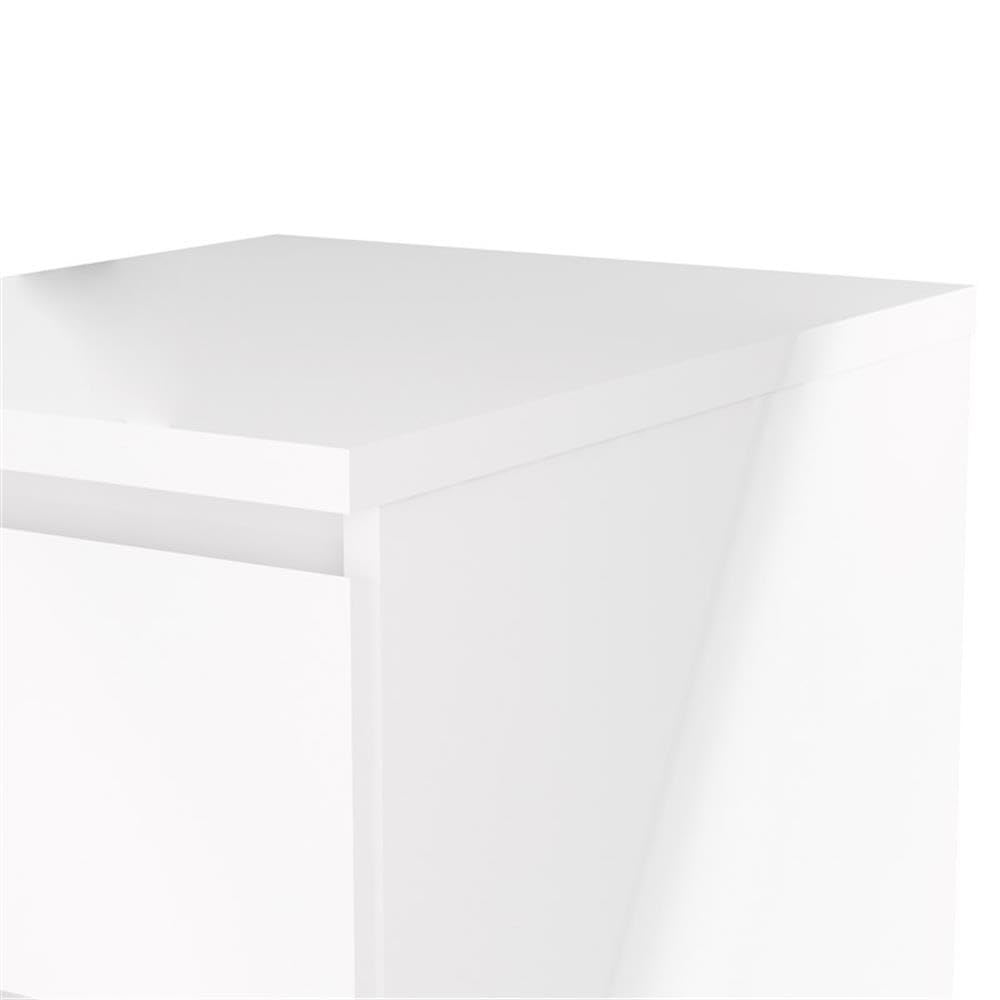 Home Square 2-Piece White High Gloss Wood Bedroom Set - 2-Drawer Nightstand & 6-Drawer Dresser | Perfect for Modern Bedrooms, Guest Rooms & Small Spaces