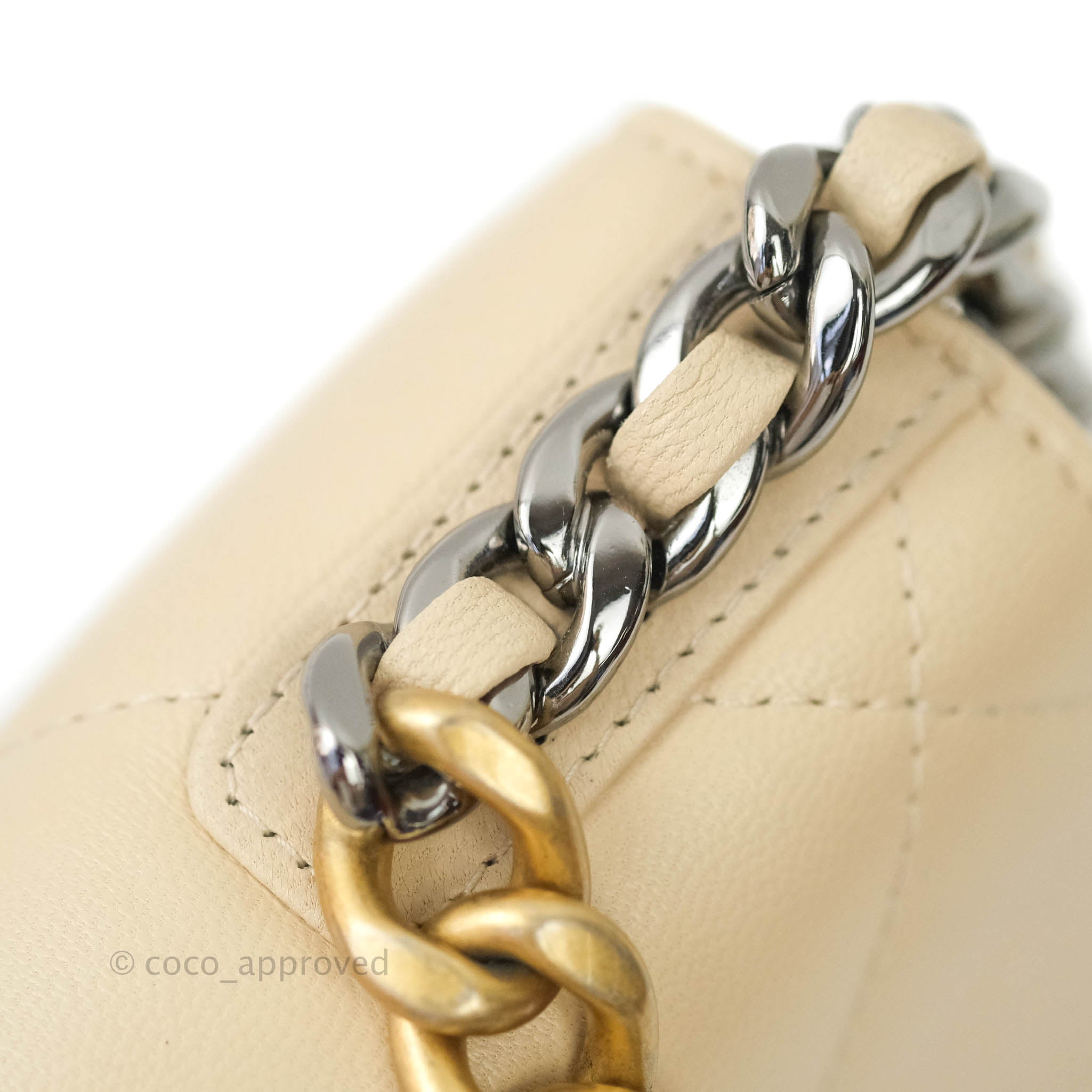 Chanel 19 Quilted Wallet on Chain WOC in Beige Goatskin with Mixed Hardware - Luxury Crossbody Bag for Women, Perfect for Evening Events & Daily Use