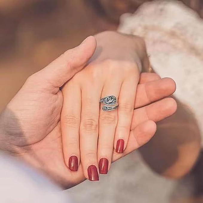 Vintage 925 Sterling Silver Hummingbird Adjustable Spoon Ring for Women - Perfect for Boho Style, Gift Giving, and Everyday Wear