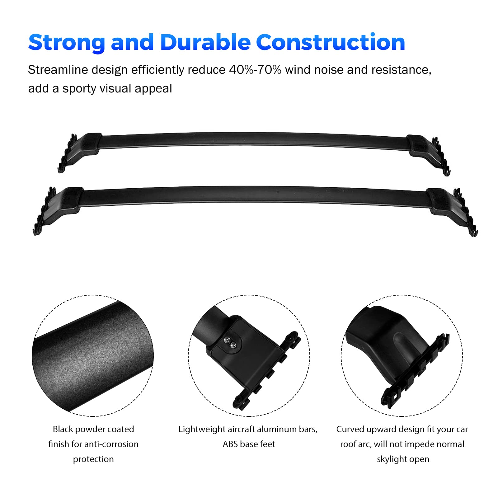 Honda Pilot 2009-2015 Roof Rack Cross Bars - Heavy Duty Aluminum Roof Rail Crossbars for Cargo Carrier, Luggage Rack, Snowboard, Canoe, Kayak & Bike - Perfect for Road Trips, Camping & Outdoor Adventures
