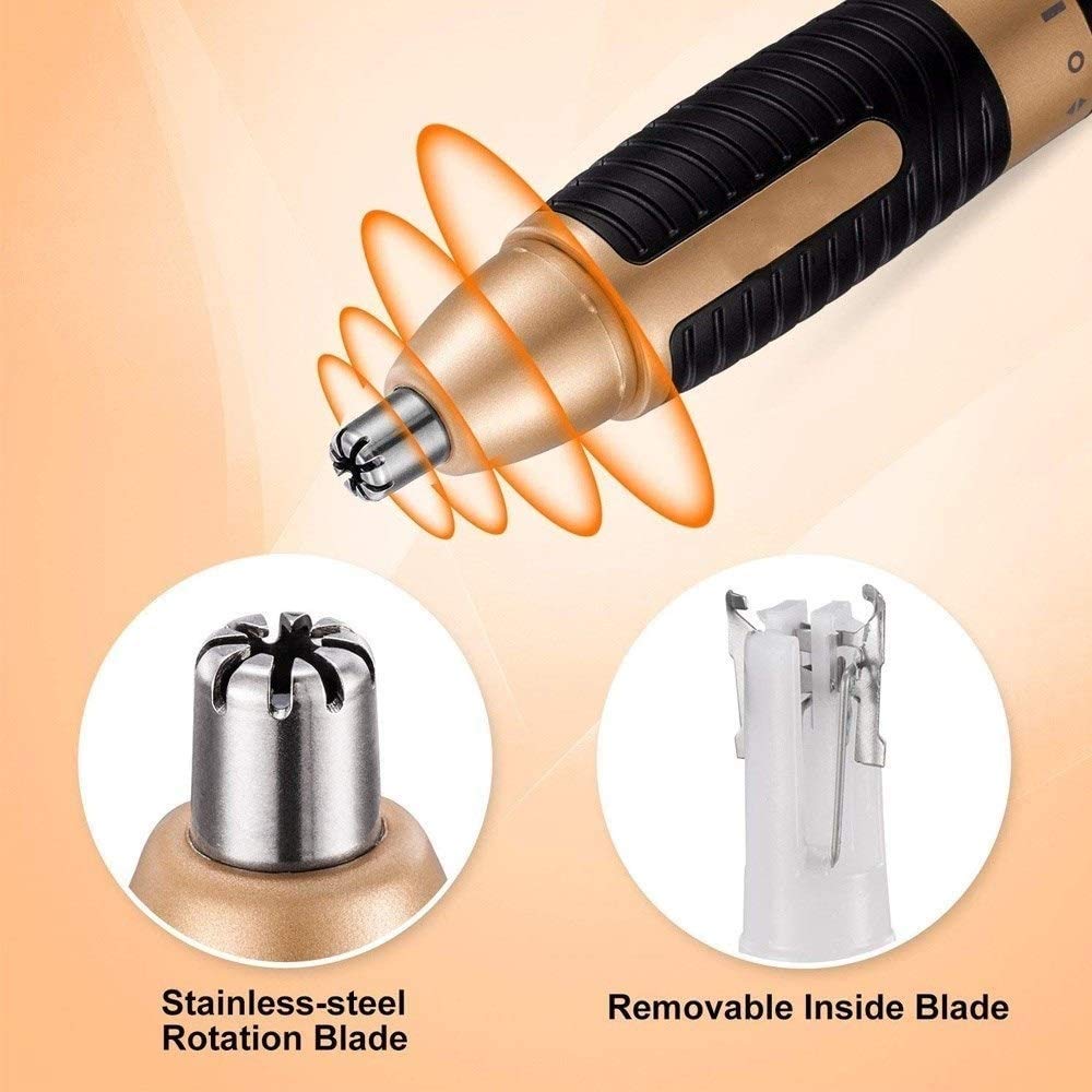Painless Nose & Ear Hair Trimmer for Men & Women - Rechargeable Eyebrow Groomer - Safe & Precise Personal Grooming Kit for Home, Travel, and Daily Hygiene Routine
