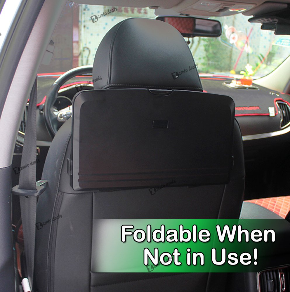 Zento Deals Multipurpose Car Organizer Tray - Portable Auto Storage for Snacks, Phones & Essentials (Black) | Perfect for Road Trips, Commuting & Family Travel