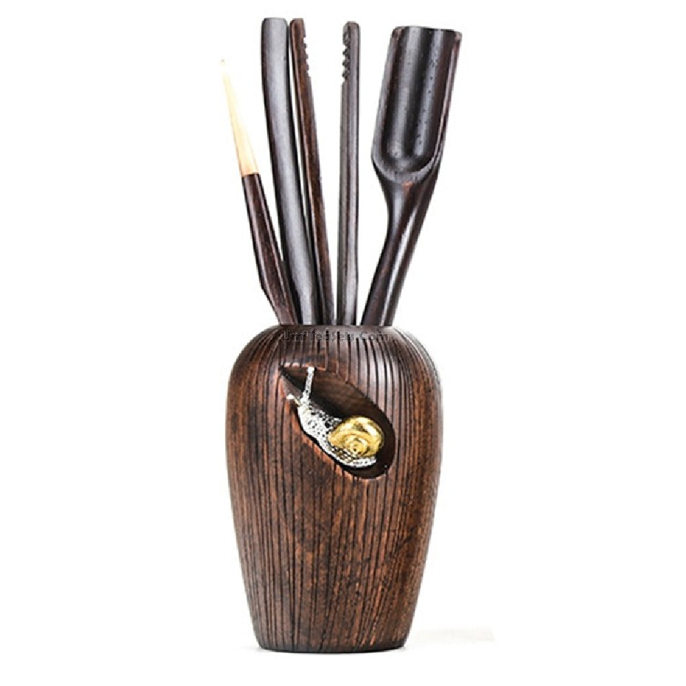 Premium Ebony Wood Japanese Tea Ceremony Set - Traditional Matcha Whisk, Scoop & Bowl for Authentic Tea Brewing at Home or Gifting