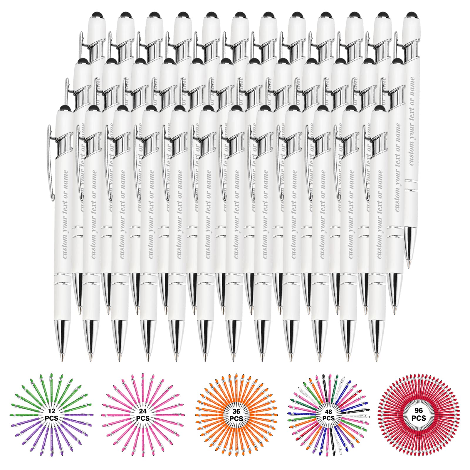 Custom Engraved Personalized Pens with Name - Bulk 36pc Set for Business, Graduation & Birthday Gifts - Ballpoint Pen with Logo & Text - Perfect for Corporate Events, School Supplies & Party Favors
