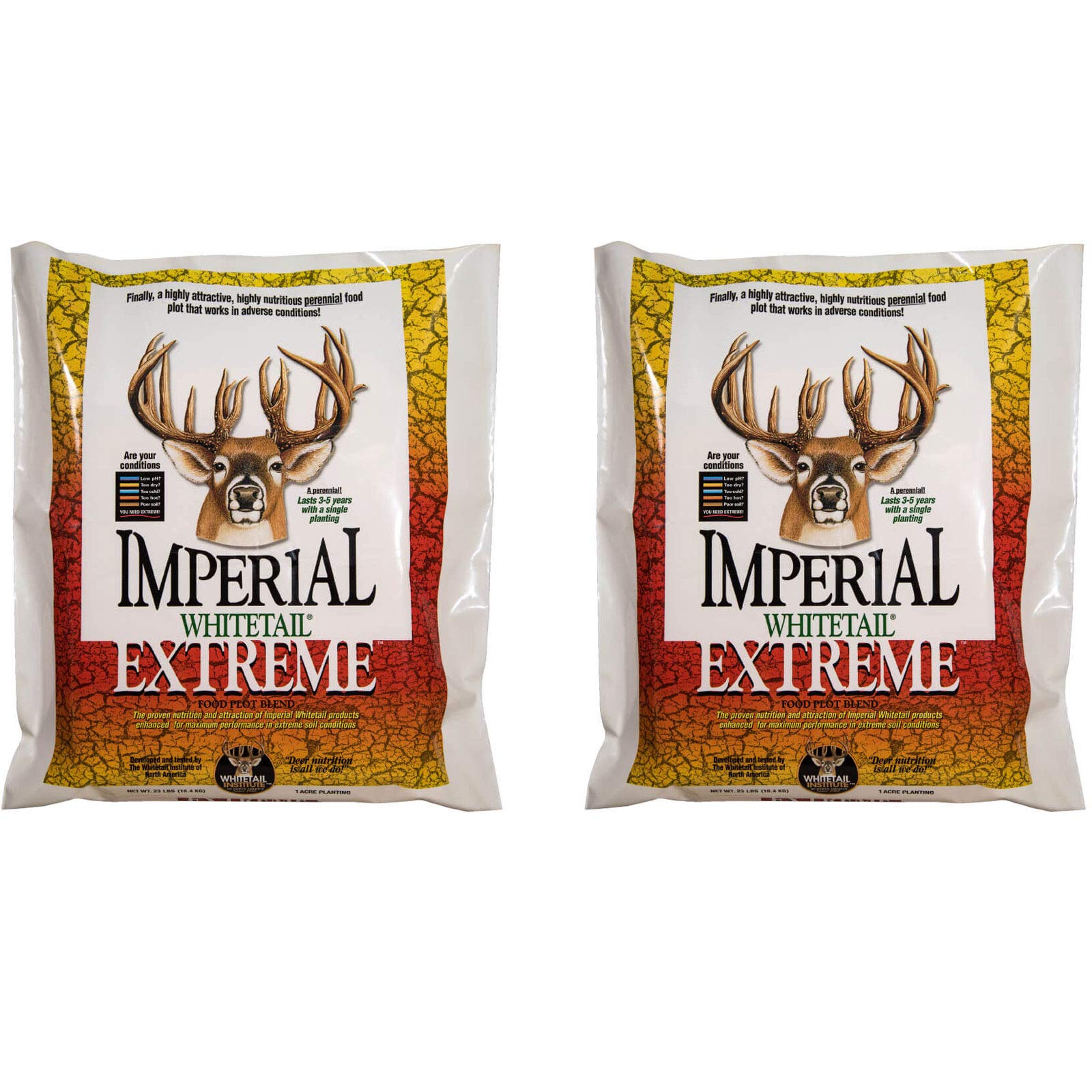 Whitetail Institute Imperial Extreme Deer Food Plot Seed - 46 lbs (2 x 23 lb Bags) - High Protein Forage for Whitetail Deer Hunting & Wildlife Habitat Improvement