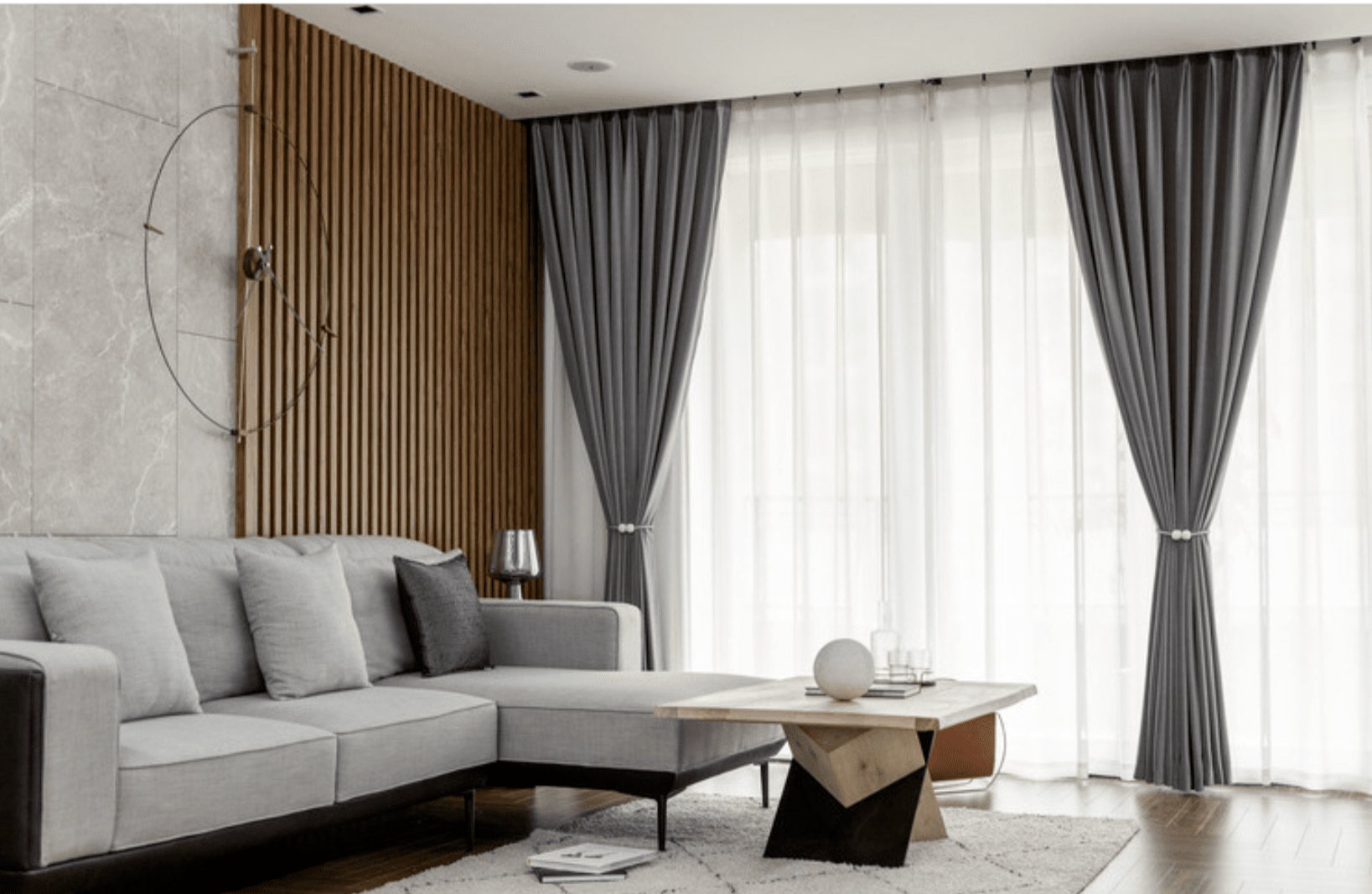 Luxury Velvet Curtains for Living Room - Soft Plush Gray Blackout Drapes for Bedroom & Home Decor - Noise Reducing Thermal Insulated Window Treatments