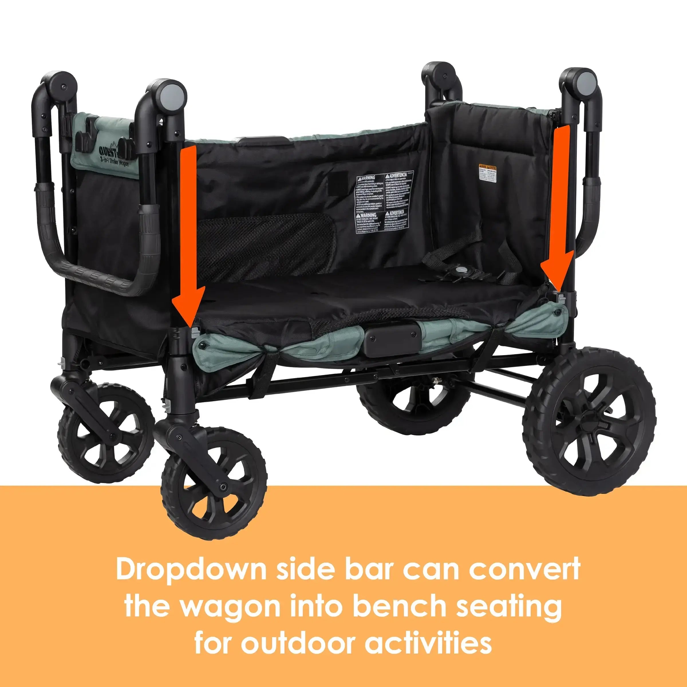 Quest PLUS 3-in-1 Stroller Wagon in Madrid Green - Convertible Baby Stroller & Wagon for Toddlers (Target Exclusive) | Perfect for Park Outings, Beach Trips & Family Adventures
