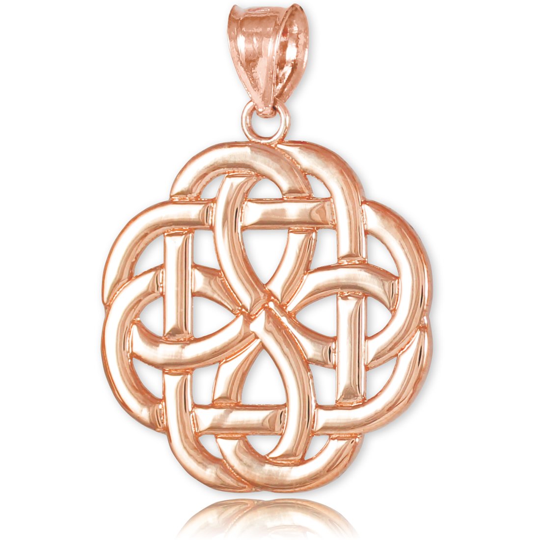 10K Rose Gold Triquetra Celtic Trinity Knot Pendant Necklace for Women - Elegant Spiritual Jewelry for Gifts, Weddings & Everyday Wear