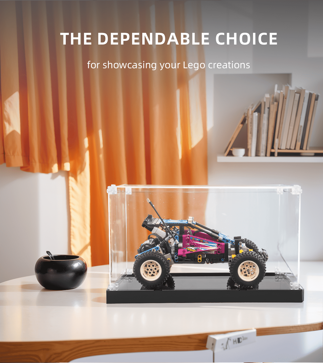 LEGO Technic Off Road Buggy 42124 Display Case - Clear Acrylic Protection for Collectible Model Car - Perfect for Showcase, Dust Protection & Home Decor