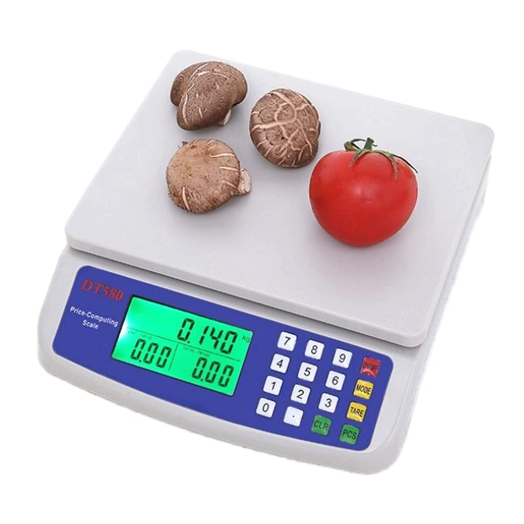 Rechargeable 30kg/1g Digital Food Scale with LCD Display - Precise Electronic Kitchen Scale for Meat, Deli, Fruits & Market Use - Perfect for Cooking, Baking, Portion Control & Commercial Weighing