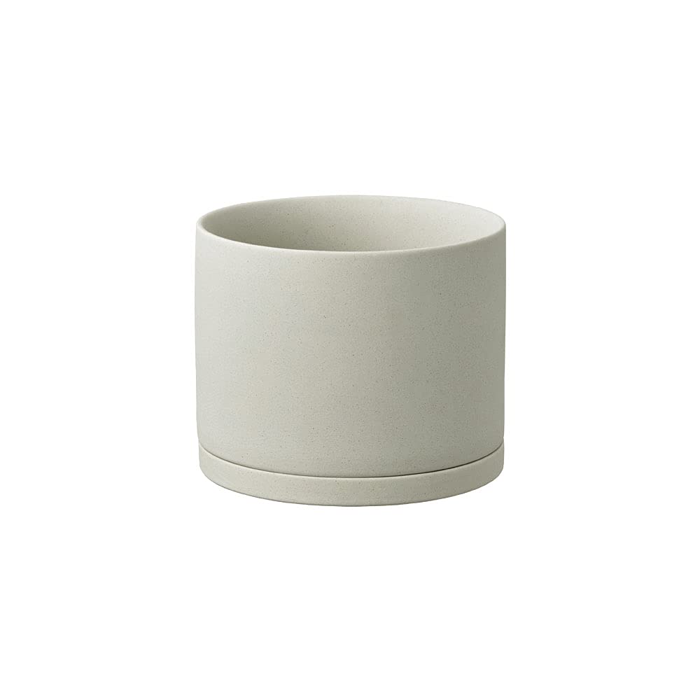 KINTO 29215 Ceramic Plant Pot 5.3 Inch (135mm) - Modern Earth Gray Flower Pot for Indoor Plants, Succulents & Herbs | Perfect for Home Decor, Office Desk & Windowsill Gardening