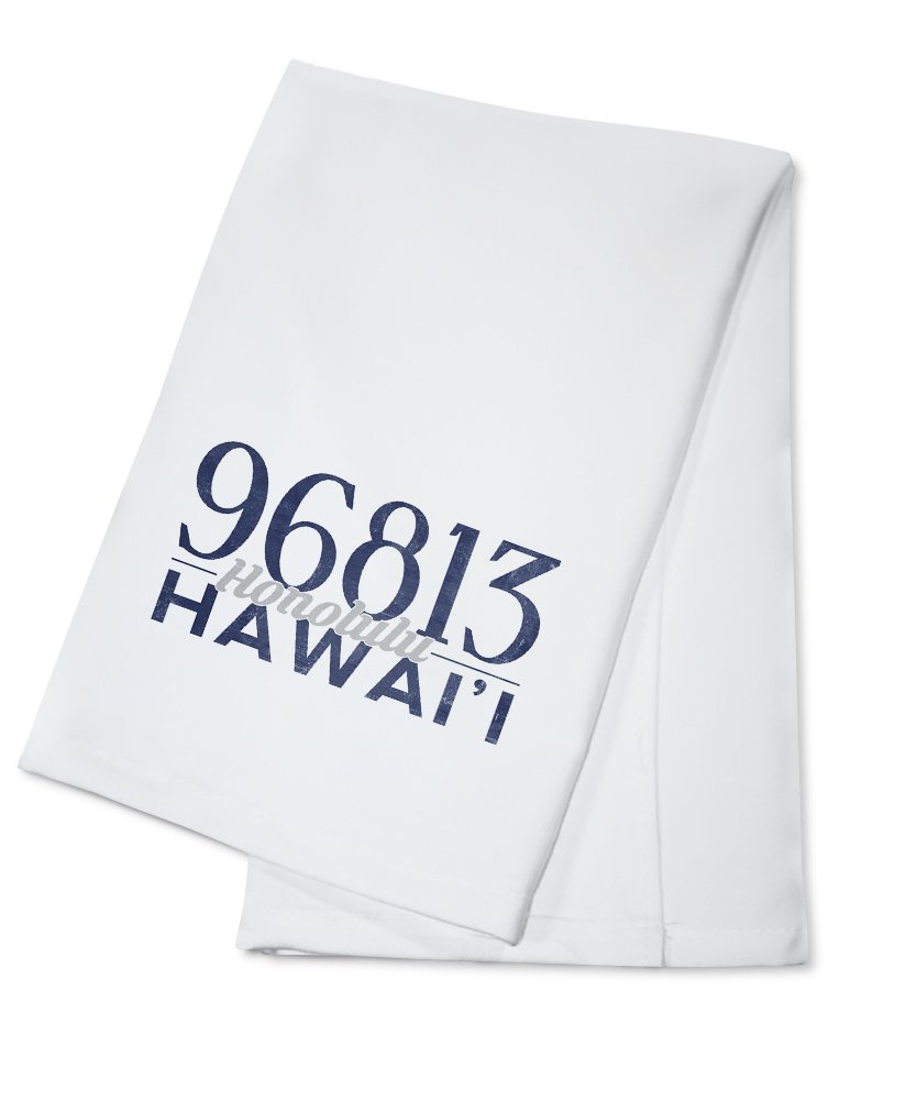 100% Cotton Tea Towel - Decorative Hand Towel for Kitchen & Home | Honolulu Hawaii 96813 Zip Code Design | Dish Towel, Gift Idea, Housewarming Present | Perfect for Cooking, Baking & Kitchen Decor