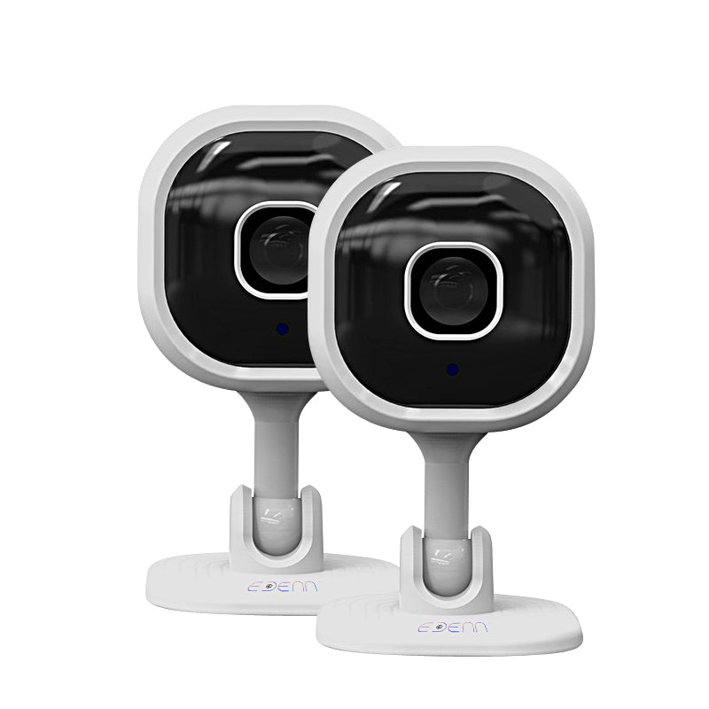 EDENN 2-Way Security Camera System (2 Pack) - Indoor/Outdoor Wireless Surveillance with Night Vision & Motion Detection for Home & Business Security