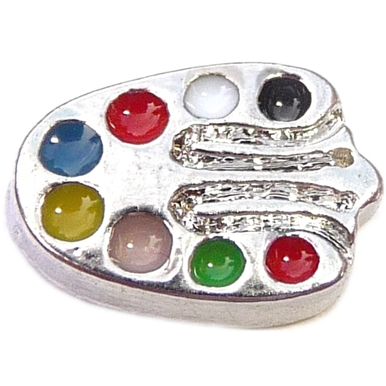 Floating Paint Palette Locket Charm - Artistic Jewelry for Artists, Painters & Crafters - Perfect for DIY Projects, Gifts & Creative Inspiration