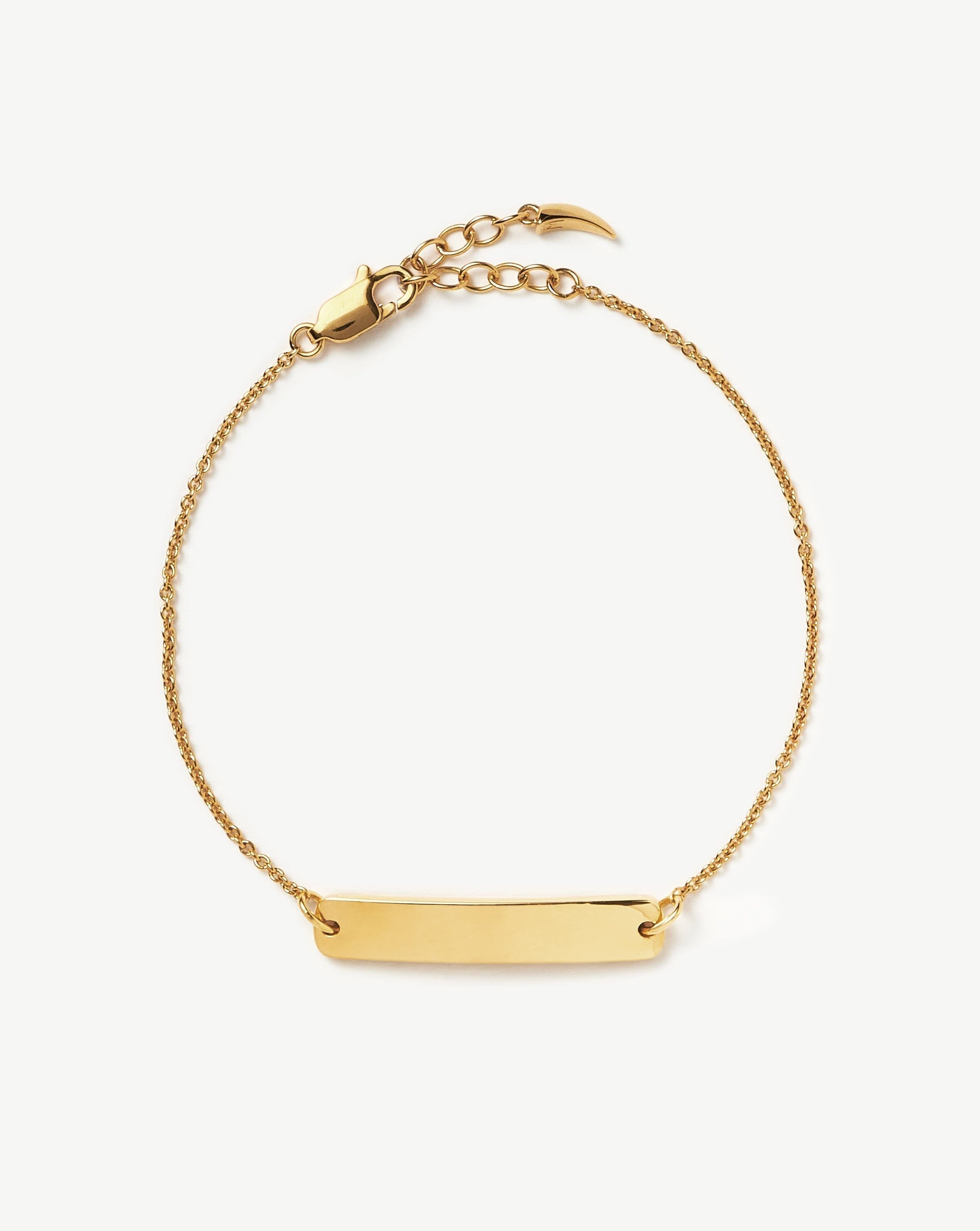 Engravable Bar Chain Bracelet for Women - 18k Gold Vermeil Personalized Jewelry Gift for Anniversary, Birthday & Special Occasions