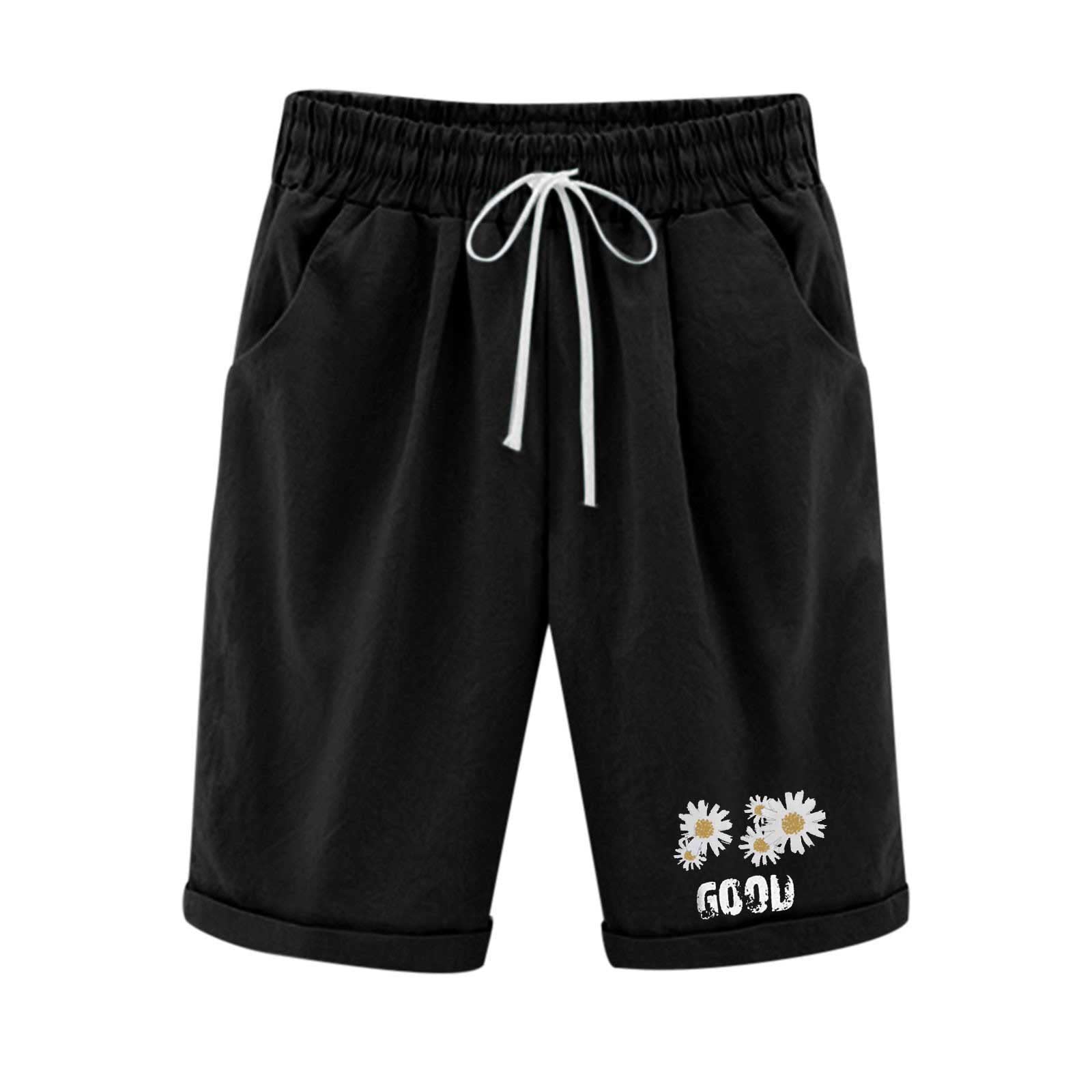 Women's Bermuda Shorts - Summer Casual Cotton Linen Shorts for Lounge & Travel