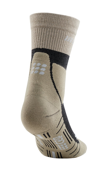 CEP Men's Hiking Merino Wool Mid-Cut Socks - Sand/Grey (WP3CH4) | Moisture-Wicking & Breathable for Outdoor Adventures, Camping & Trail Running