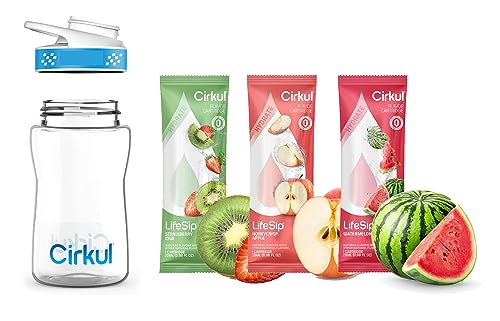 Cirkul Ultimate Starter Pack - 12 oz Water Bottle with 3 Flavor Cartridges | Sugar-Free Electrolyte & Vitamin Infused Drink System | Perfect for Gym, Hiking & Daily Hydration