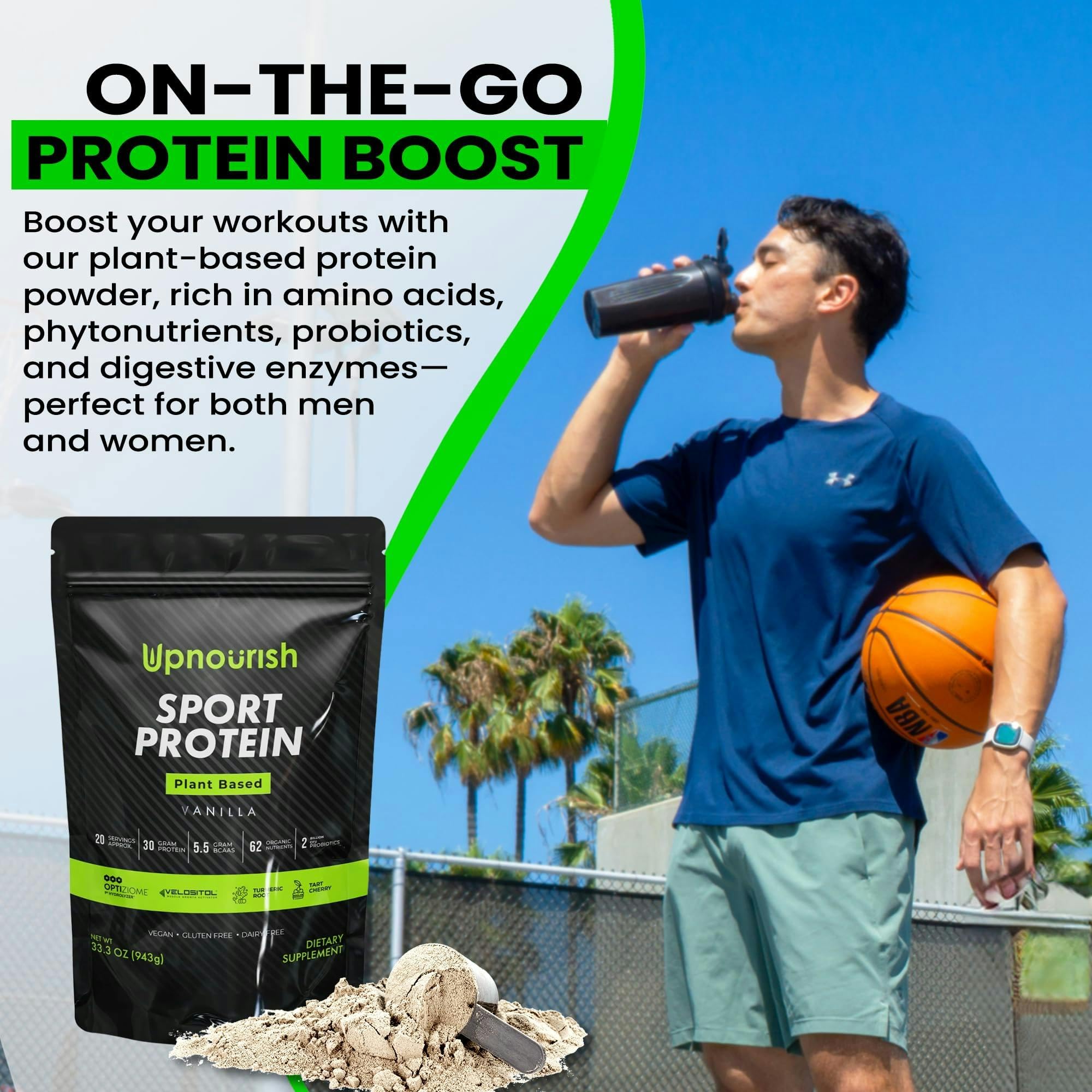 Vegan Sport Protein Powder Vanilla – 30g Plant-Based Protein with VELOSITOL, BCAAs, Organic Greens & Fruits, Probiotics, Tart Cherry for Post Workout Recovery | Inform Sports Certified Keto-Friendly | 20 Servings | Ideal for Athletes, Gym Enthusiasts & Healthy Lifestyle